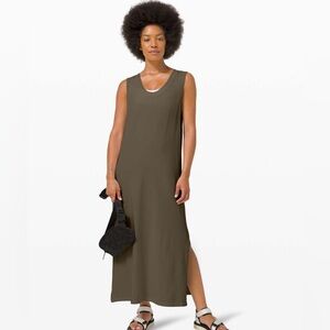 Lululemon Olive Green All Yours Tank Maxi Dress. Size 2.
